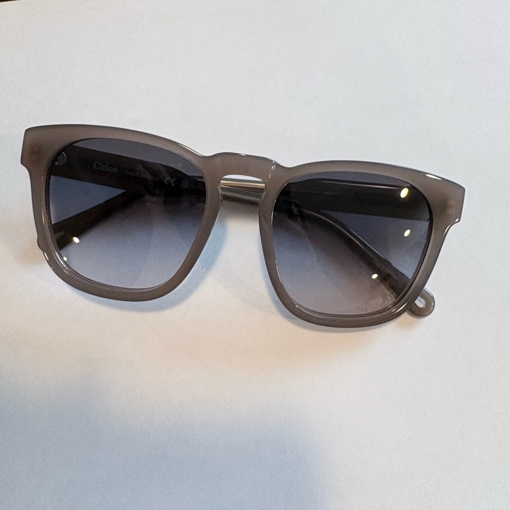 Chloe Brown Grey Rectangular Sunglasses - image 3